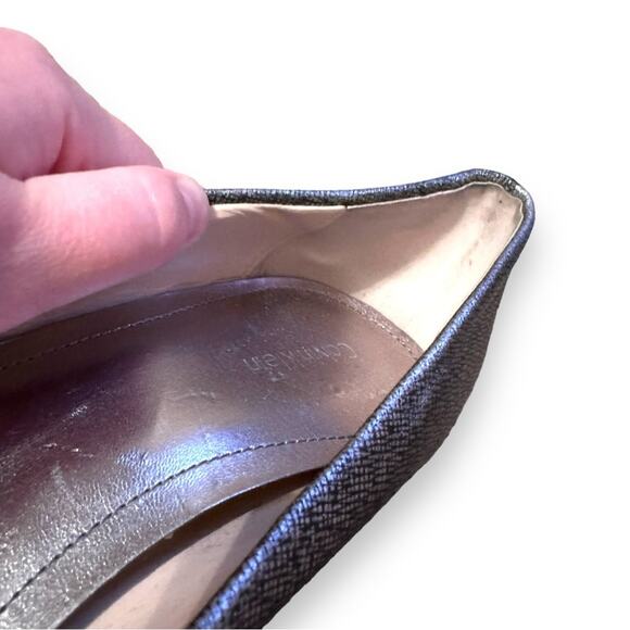 Calvin Klein Elita Cosmopolitan Stacked Pump Heels in Metallic Silver Sz 8.5 - Picture 16 of 16